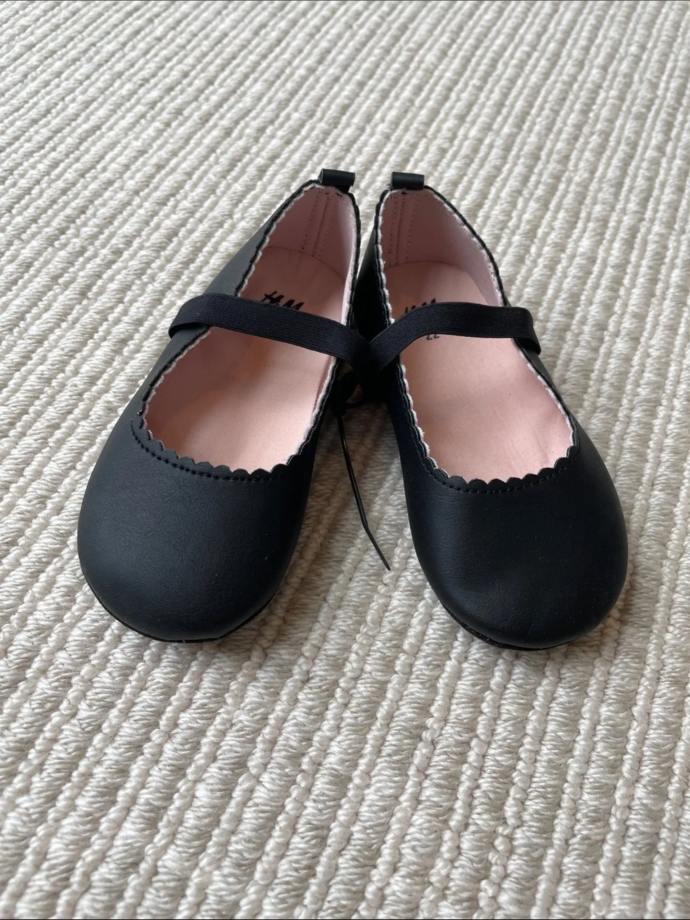H&M Black Mary Jane Flats with Pink Lining